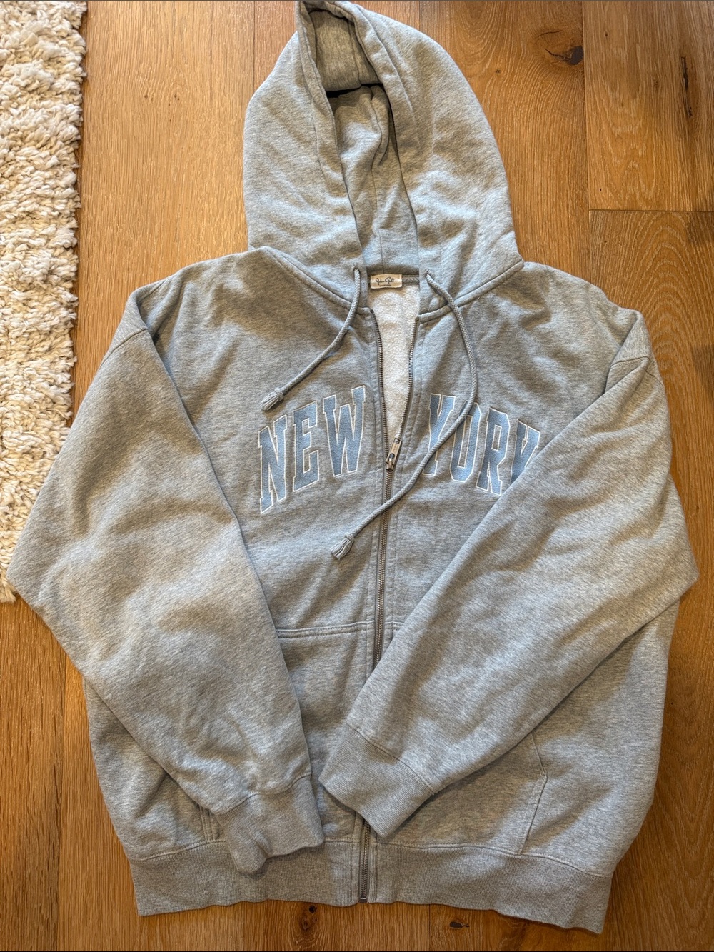 brandy melville (john galt) oversized new york full-zip hoodie